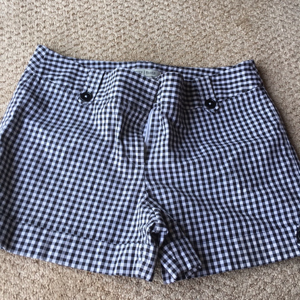 Black and white shorts